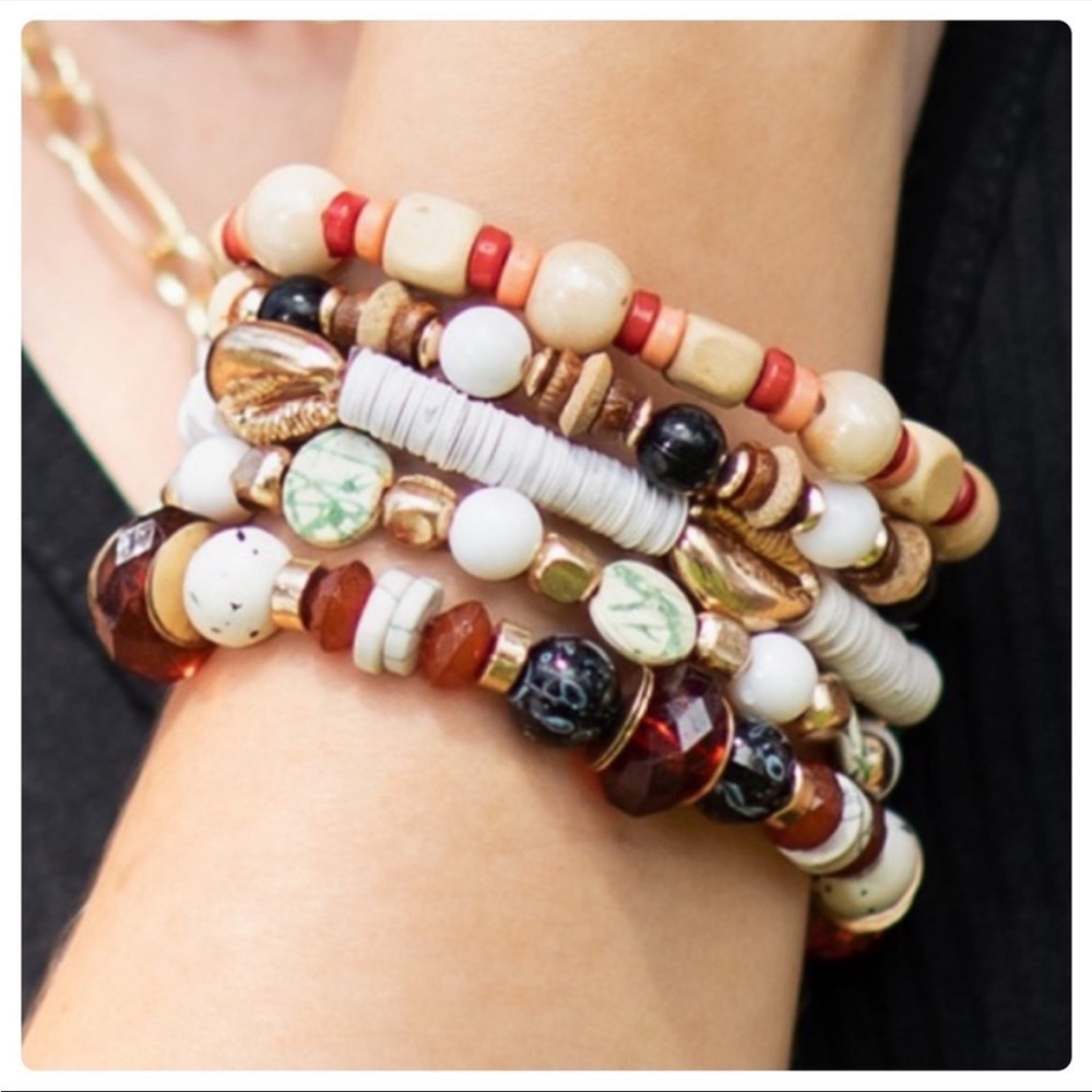 Set of 5 Trinidad Beaded Stacking Stretch Bracelets
